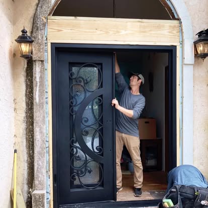 Custom Iron Front Door Install — Newnan, GA